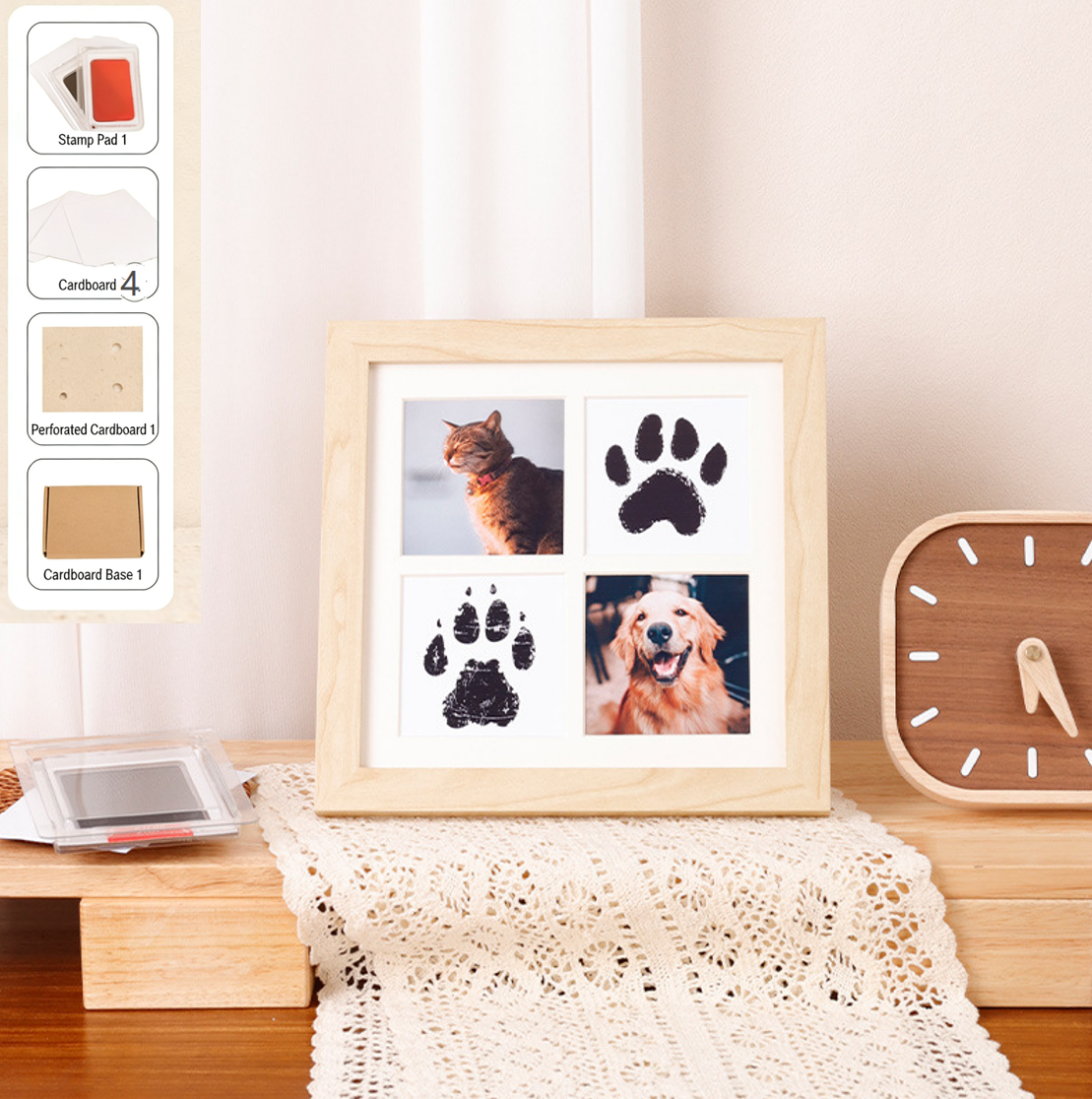 Mess-Free Paw Print Ink Pad for Dogs & Cats, Clean Touch Ink Pad, Dog Paw And Nose Print Kit, Keepsake Gift For Pet Dogs And Cats, Memorial Gift For Pets,Pet Paw Print Memory Keepsake imprint card