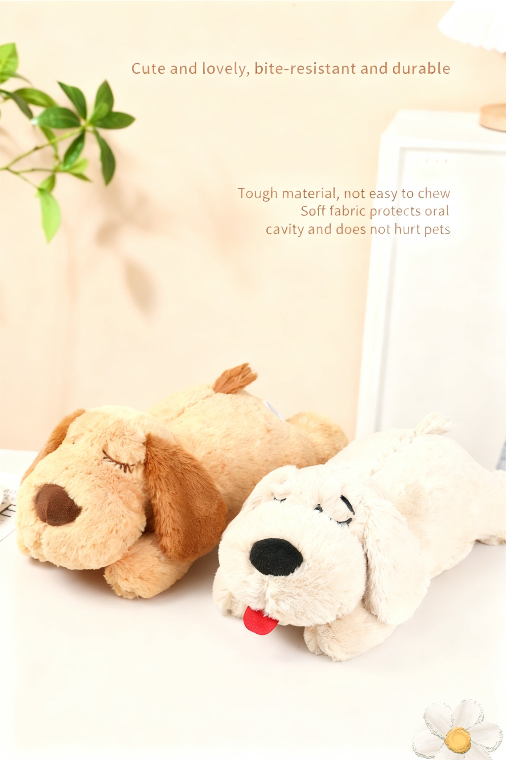 Dog Anxiety Companion Sleep Simulation Heartbeat Plush for Dogs,Claiming Plush for Aggressive Chewers,Durable Chew