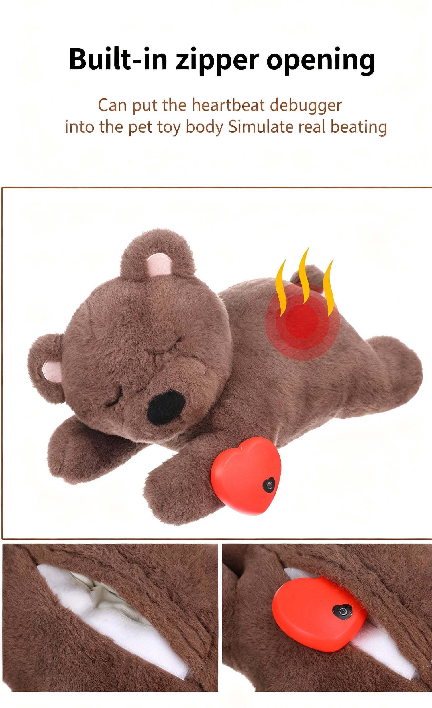 Dog Anxiety Companion Sleep Simulation Heartbeat Plush for Dogs,Claiming Plush for Aggressive Chewers,Durable Chew