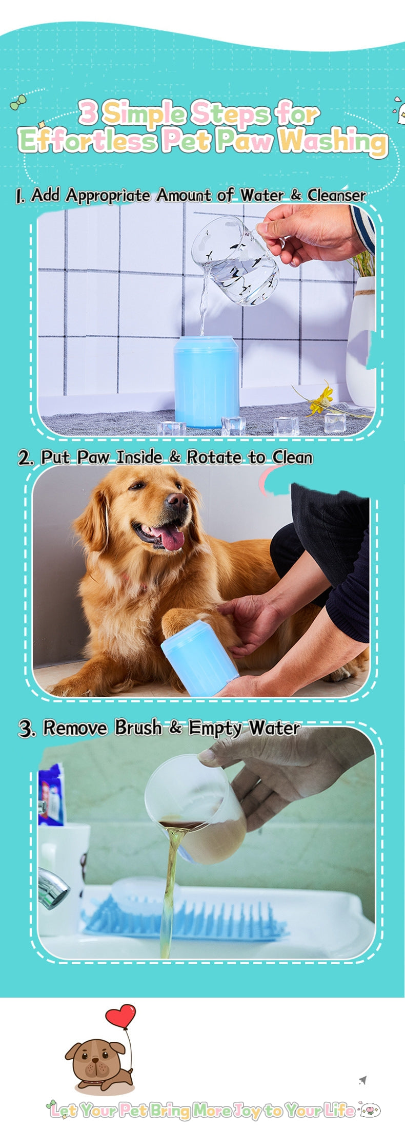 BUY 1 Get 2 ,Pet Foot Cleaning Cup, Pet Foot Wash Cup, Automatic Pet Foot Cleaning Cup, Dog & Cat Grooming Supply