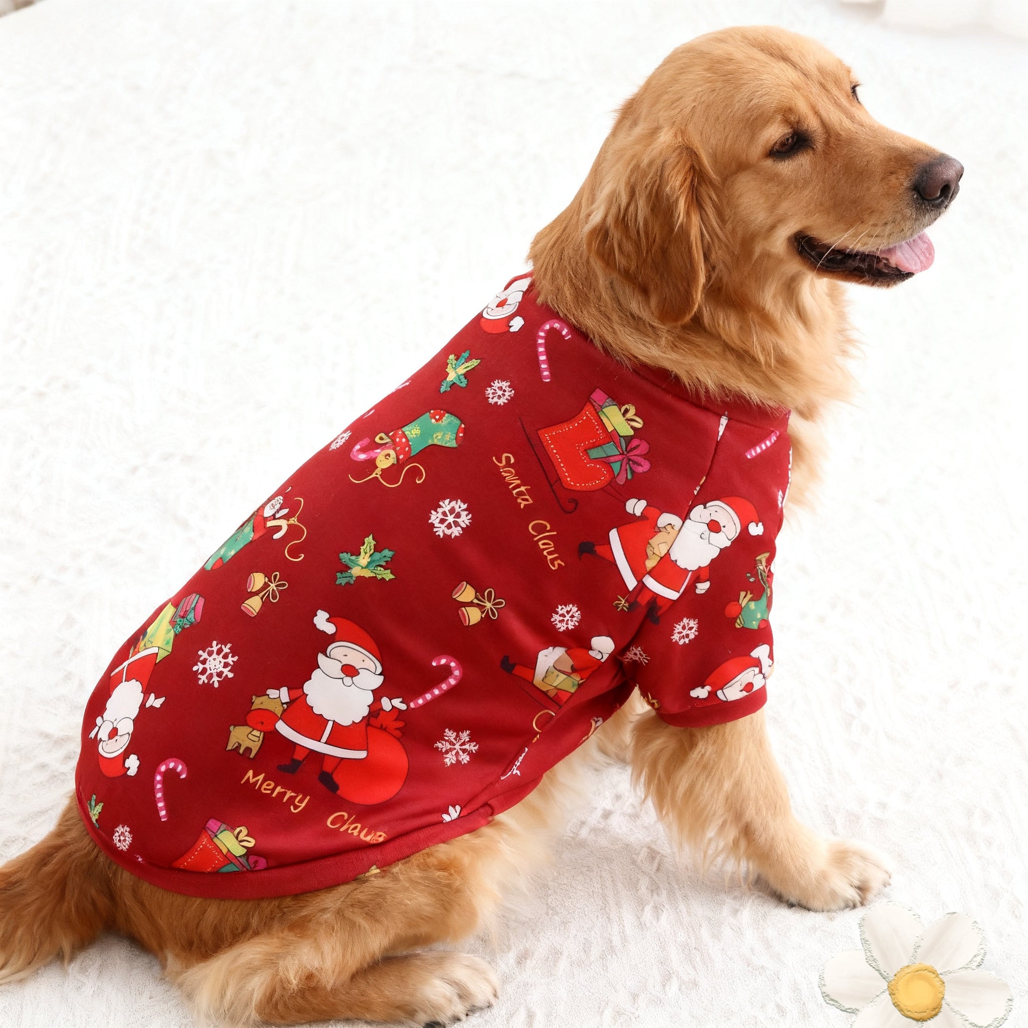 Christmas Dog Pajamas Crystal Fleece Pet Costume Cozy Puppy Christmas Outfit