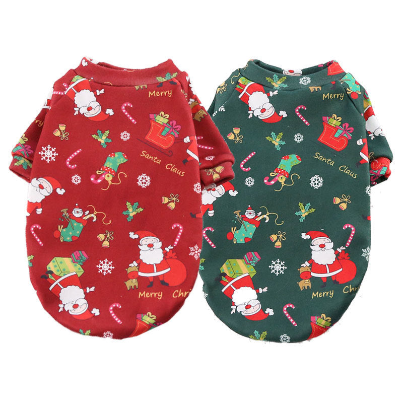 Christmas Dog Pajamas Crystal Fleece Pet Costume Cozy Puppy Christmas Outfit