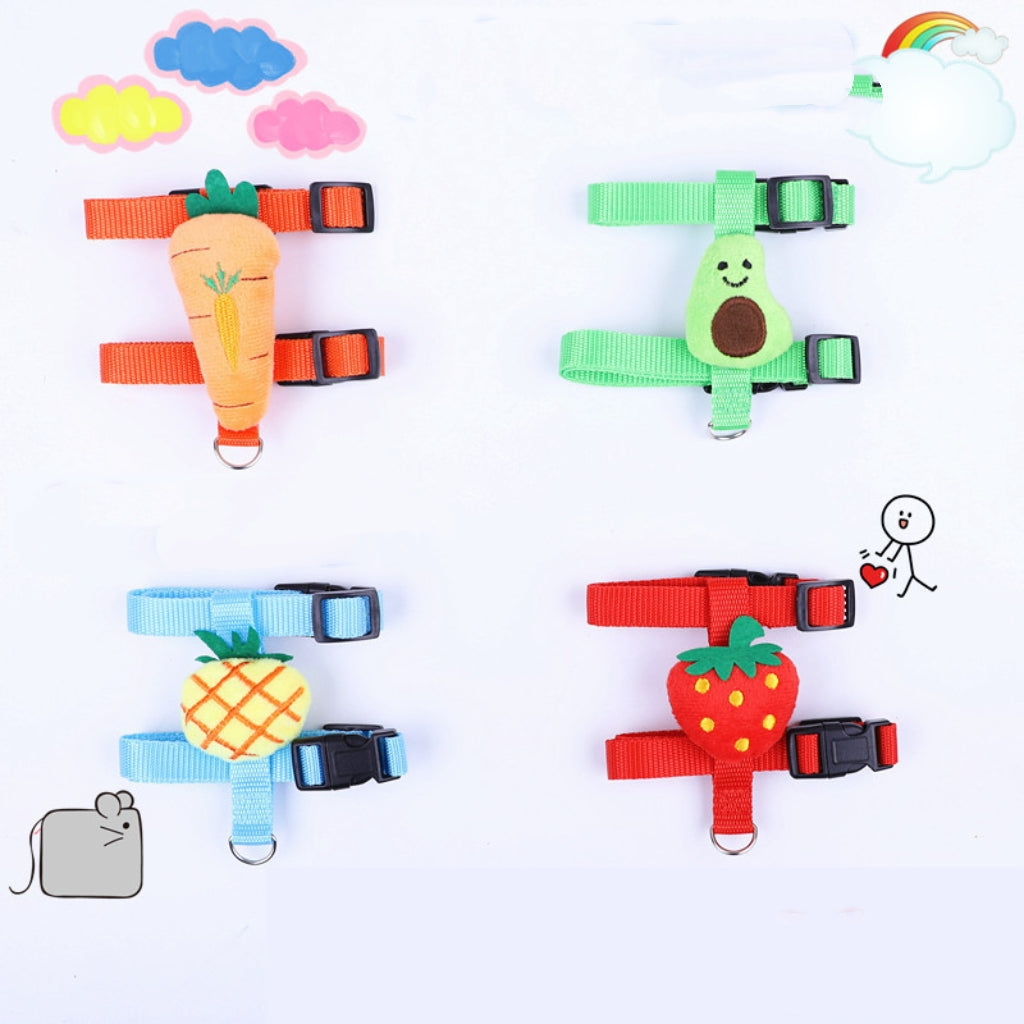 4Pack Rabbit Vest Traction Rope Small Pet Harness Adjustable Rabbit Harness and Belt, Small Pet Vest Harness Belt Trail Decorative Traction Rope Toys Suitable for Walking