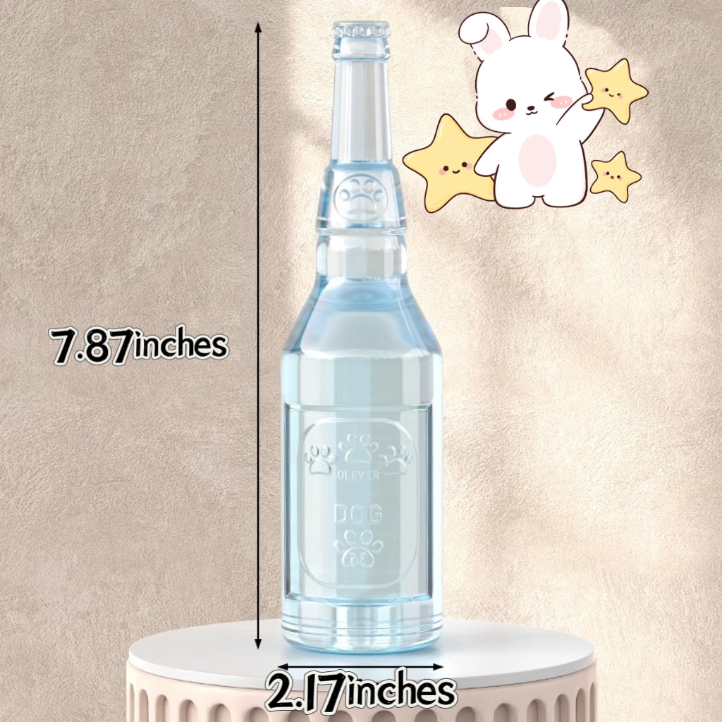 Wine Bottle Shaped Dog Toy, 1 Count Durable Squeaky Toy, Interactive Throwing Toy with Small Ball Inside, Pet Supplies for All Breeds & Sizes