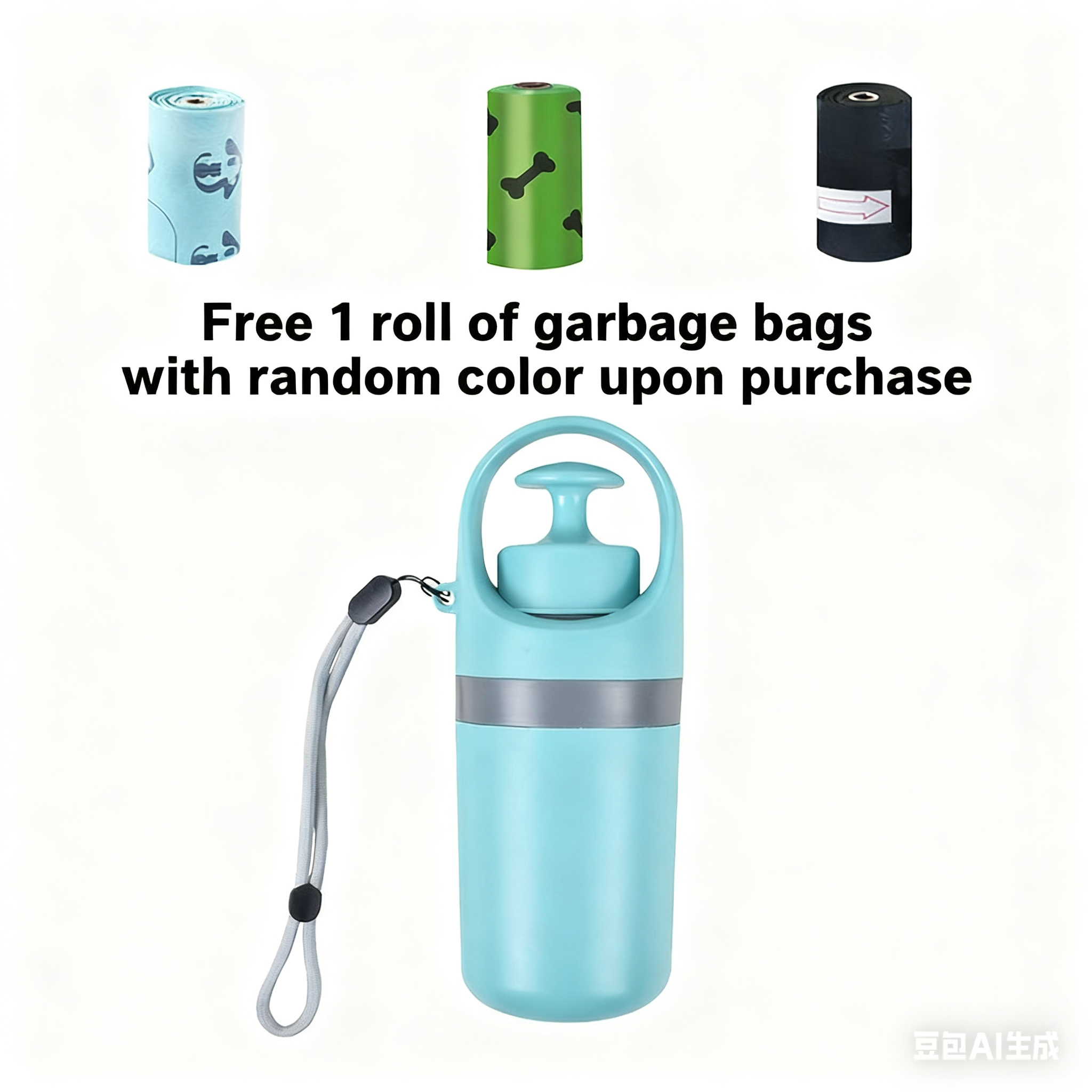 Portable Pet Poop Scooper with 1 Count Dog Waste Bag Holder & Dispenser for Outdoor Use Compact Design Essential Pet Supplies