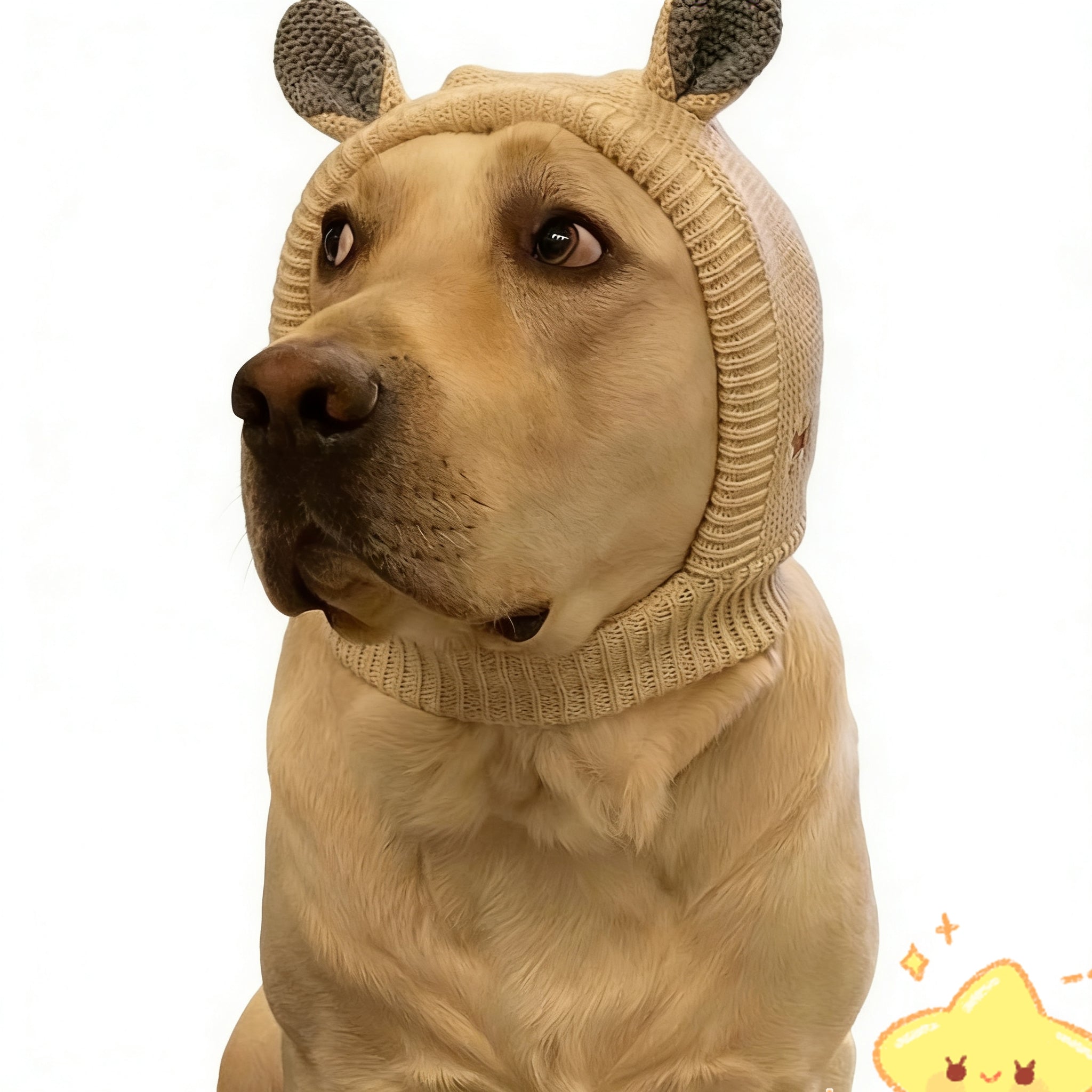 Noise Protection Dog Hat – Warm Knitted Quiet Ears Cap for Medium & Large Pets, Soft Winter Headwear for Dogs & Cats, Comfortable Anti-Noise Orange Hoodie lady baggy cardigan green candlestick easy cut wooden peanut chain jacquard design Free Standing Pu
