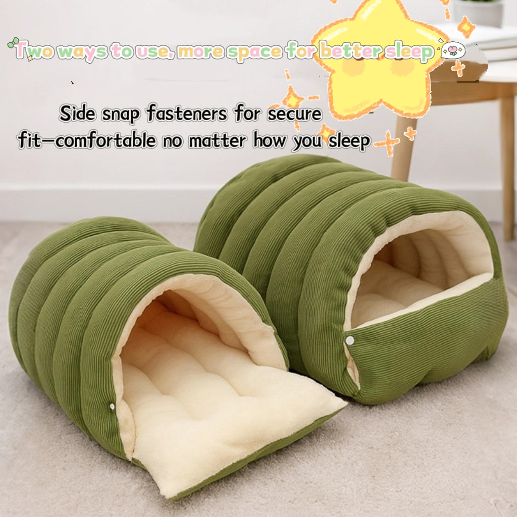 Cozy Pet Bed - Removable & Washable Winter Closed-Off Soft Cotton Cozy Cave House Warm Foldable Nest for Indoor Cats & Small Dogs Comfot Plush Snuggle Hut for Pet TikTokShopBlackFriday TikTokShopCyberMonday