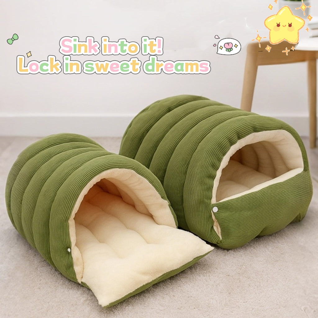 Cozy Pet Bed - Removable & Washable Winter Closed-Off Soft Cotton Cozy Cave House Warm Foldable Nest for Indoor Cats & Small Dogs Comfot Plush Snuggle Hut for Pet TikTokShopBlackFriday TikTokShopCyberMonday