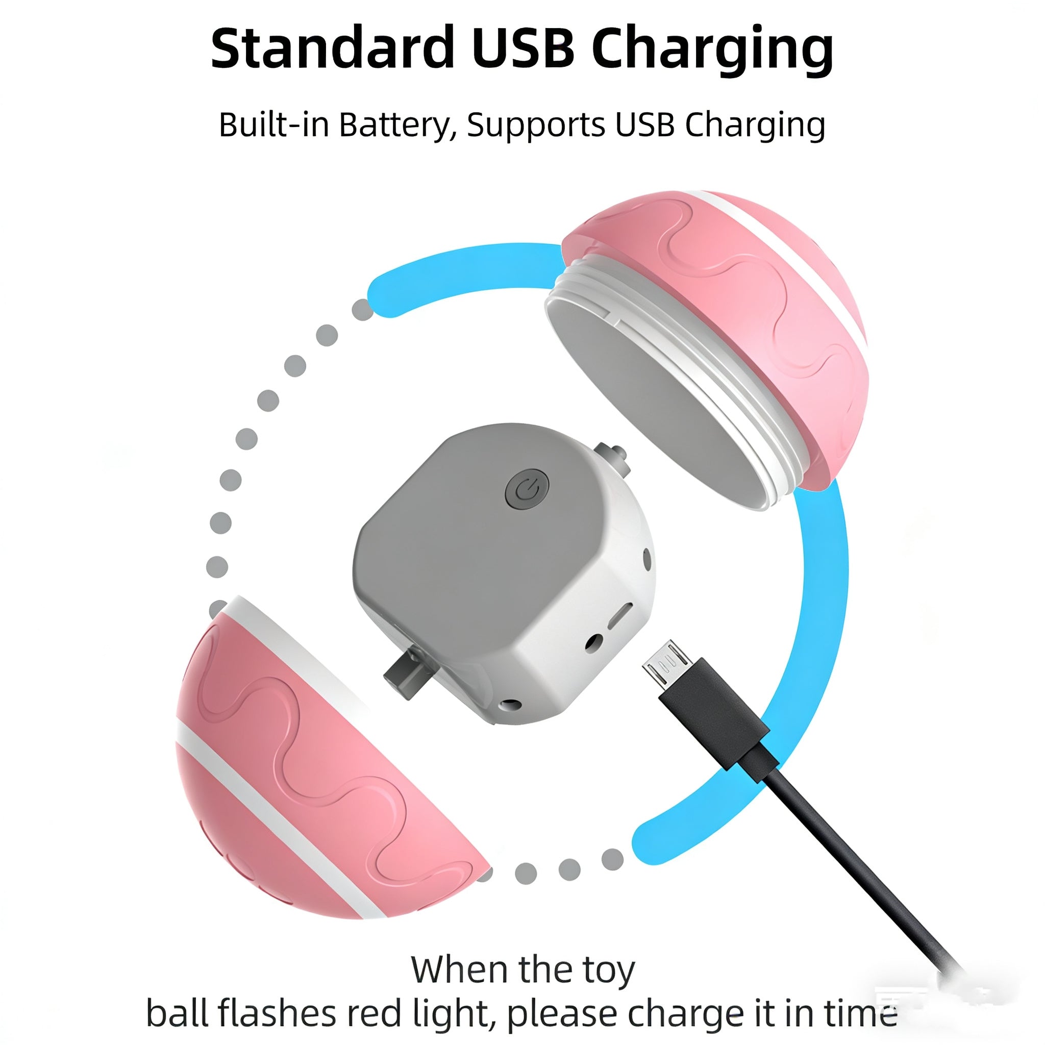 Chewer Tough Interactive Dog Toys Dog , Durable Motion Activated Automated Rolling Toys for Dogs and Cats, Small/Medium/Large Dogs, USB Rechargeable gravity ball