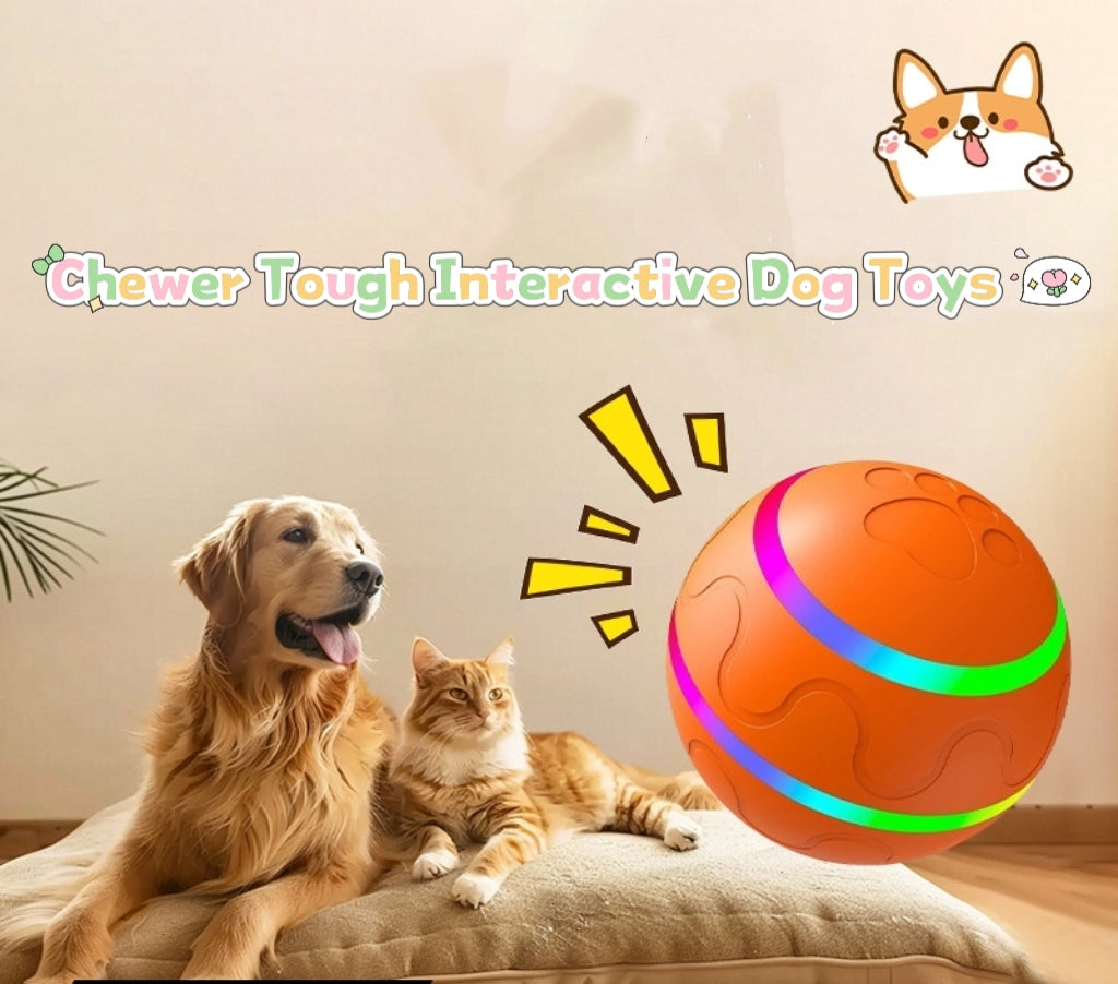Chewer Tough Interactive Dog Toys Dog , Durable Motion Activated Automated Rolling Toys for Dogs and Cats, Small/Medium/Large Dogs, USB Rechargeable gravity ball