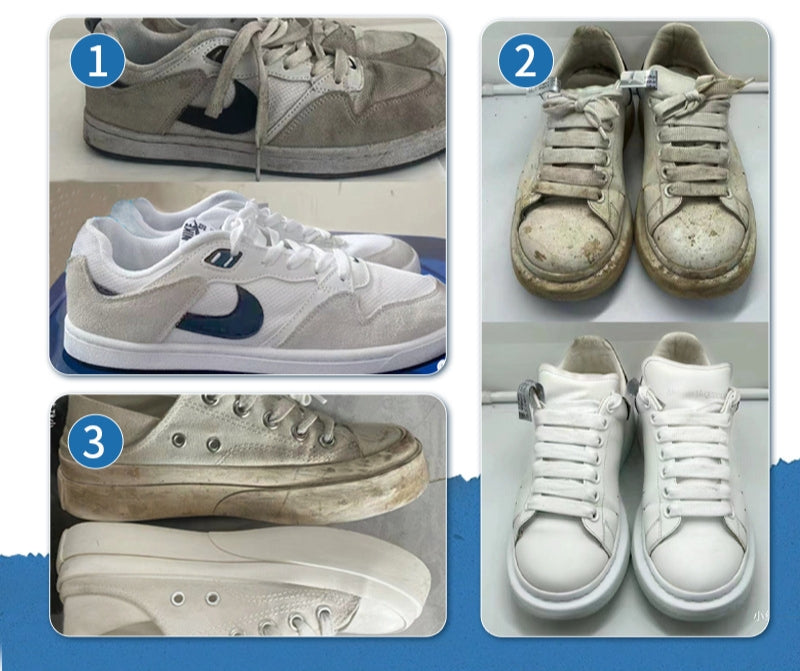 White Shoe Cleaner Cream Multipurpose No-Wash Solid Comes with Sponge Removes Stains Ideal for Leather Silicone Car Interiors Mild Non-Irritating Eco-Friendly