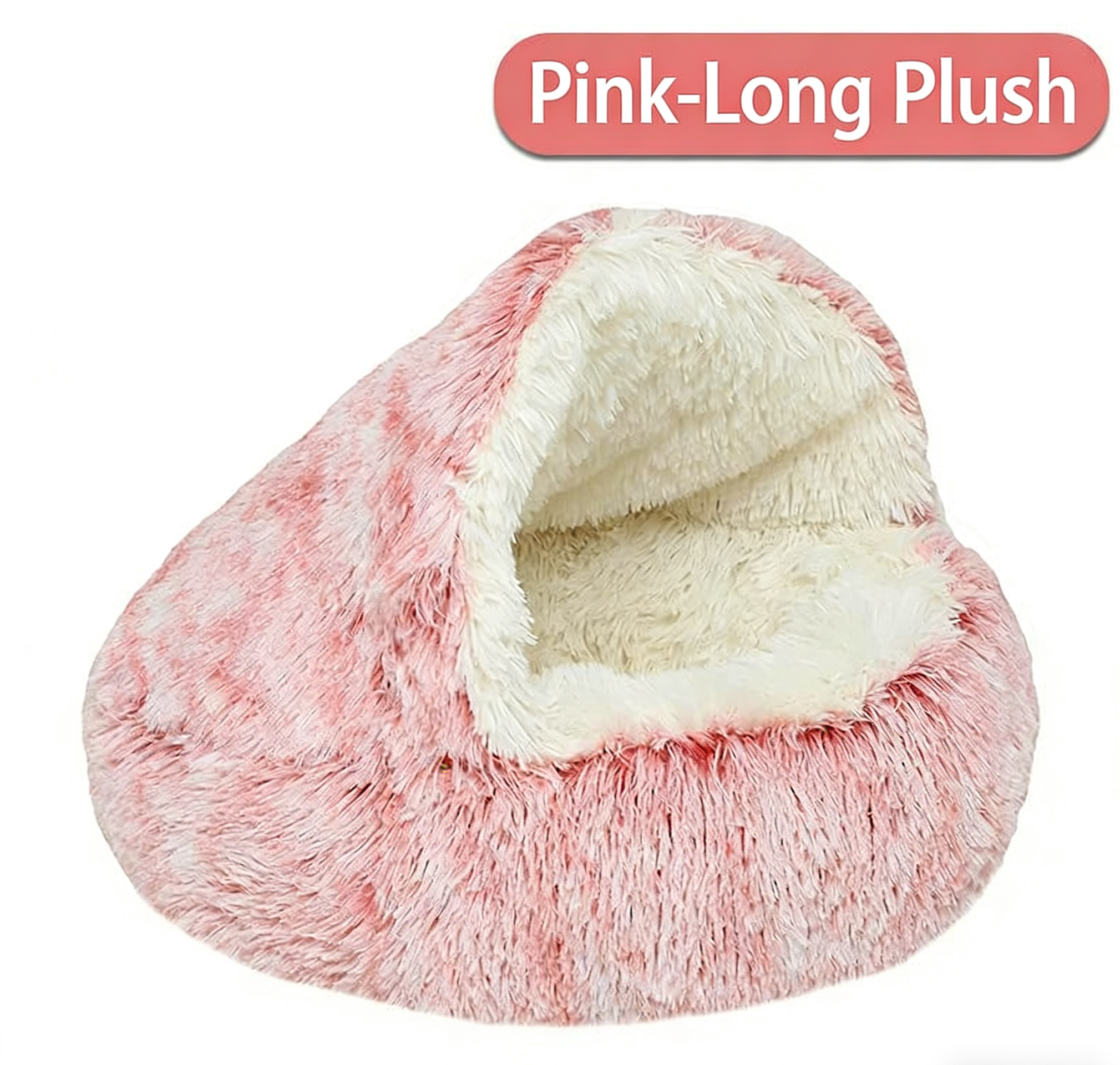 Pet Shell Nest Cat Bed Winter Warm Half-Enclosed Pet Nest Dog Bed Shaped Beds Long Plush Pet Bed, Cozy and Comfortable Pet Sleeping Mat
