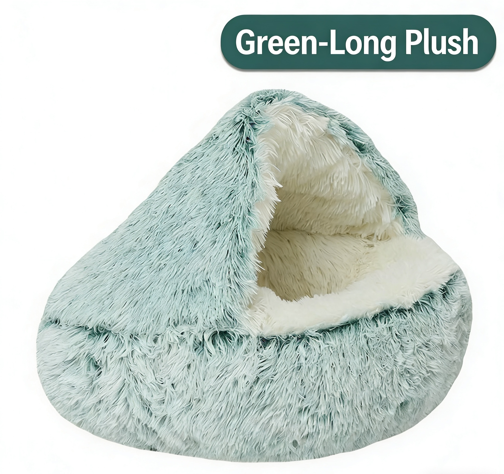 Pet Shell Nest Cat Bed Winter Warm Half-Enclosed Pet Nest Dog Bed Shaped Beds Long Plush Pet Bed, Cozy and Comfortable Pet Sleeping Mat