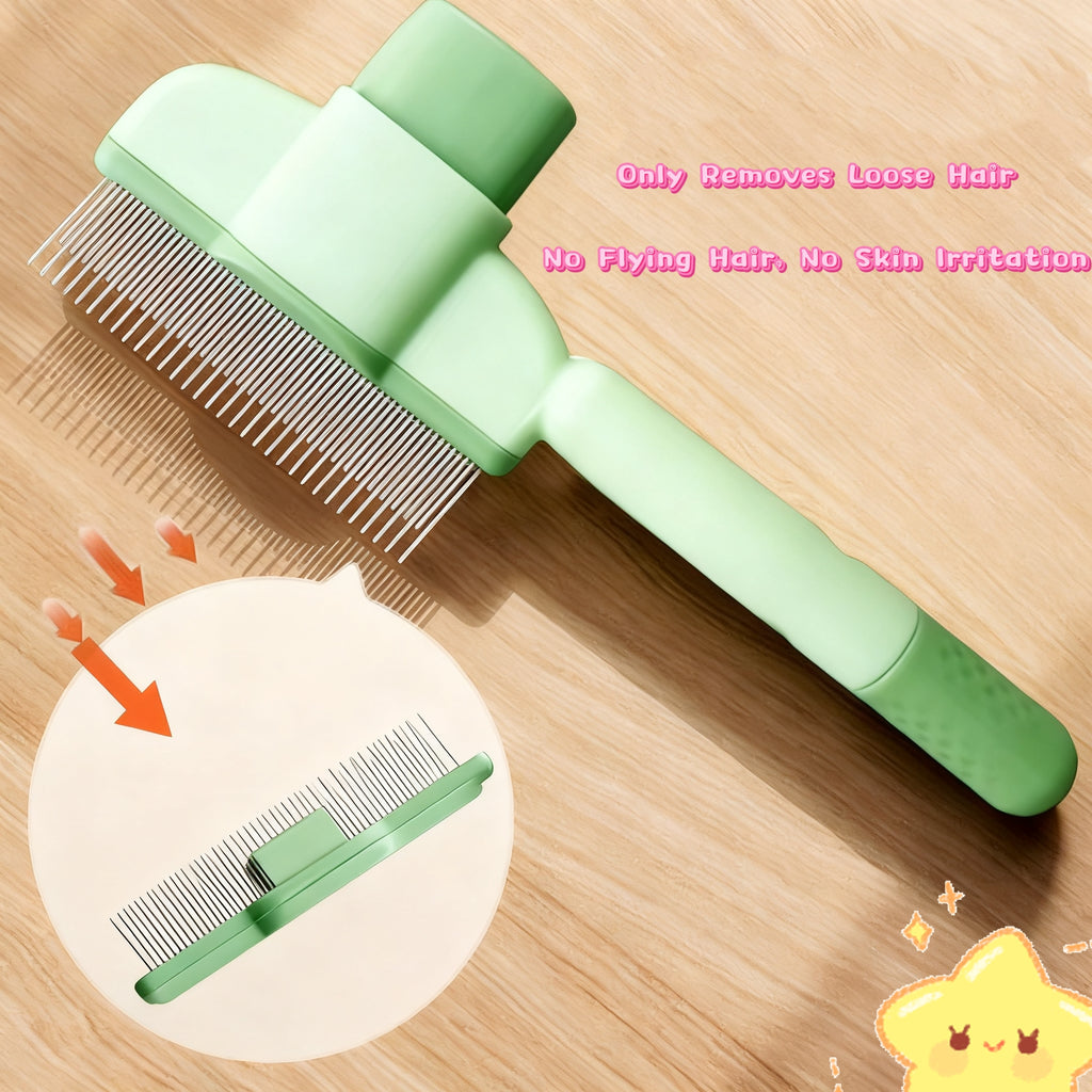 One-button Self-cleaning Comb