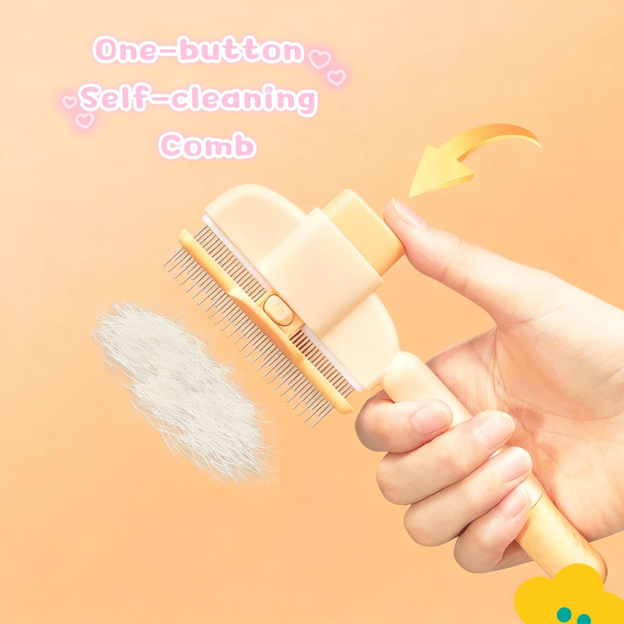 One-button Self-cleaning Comb