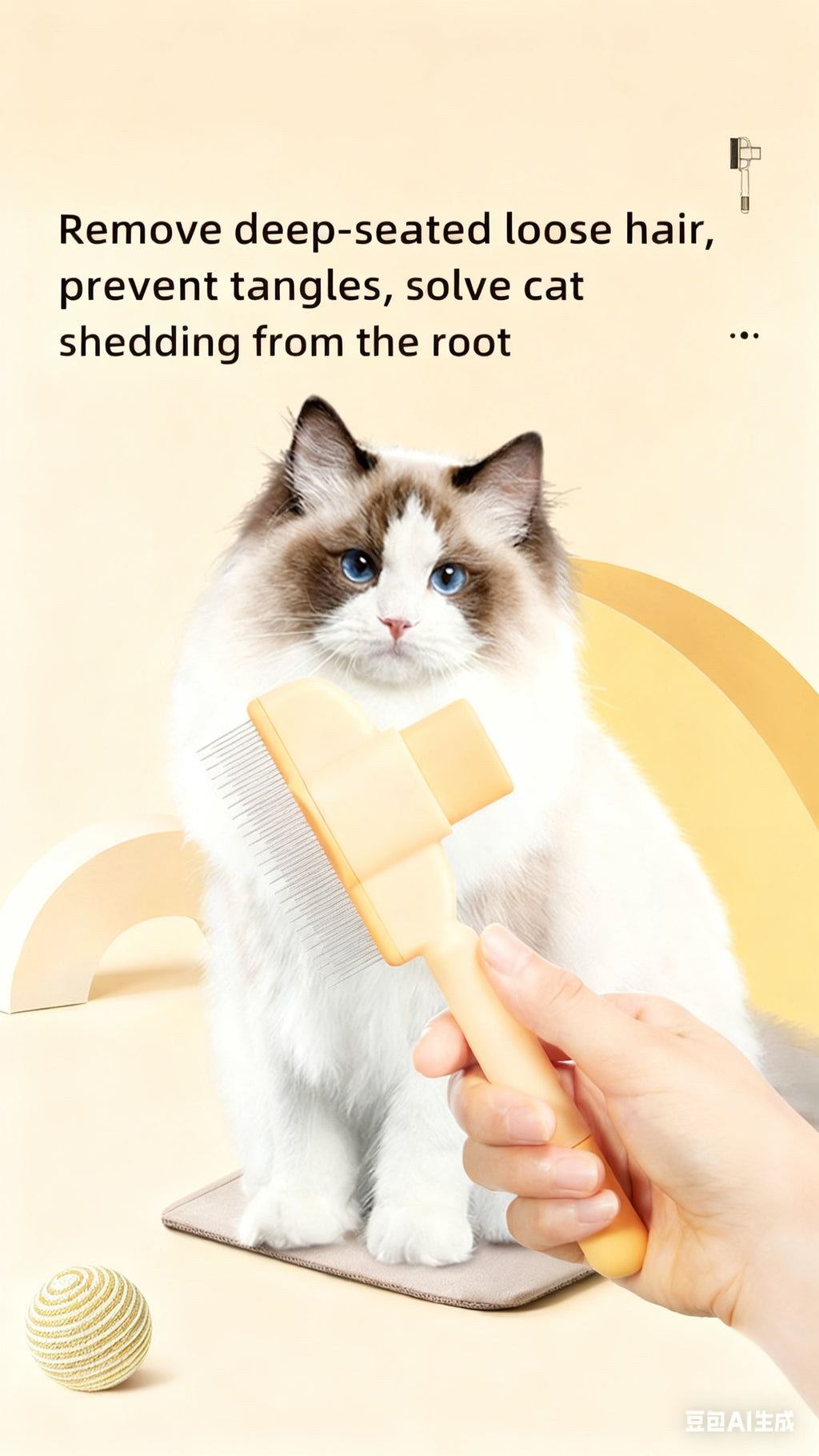 One-button Self-cleaning Comb