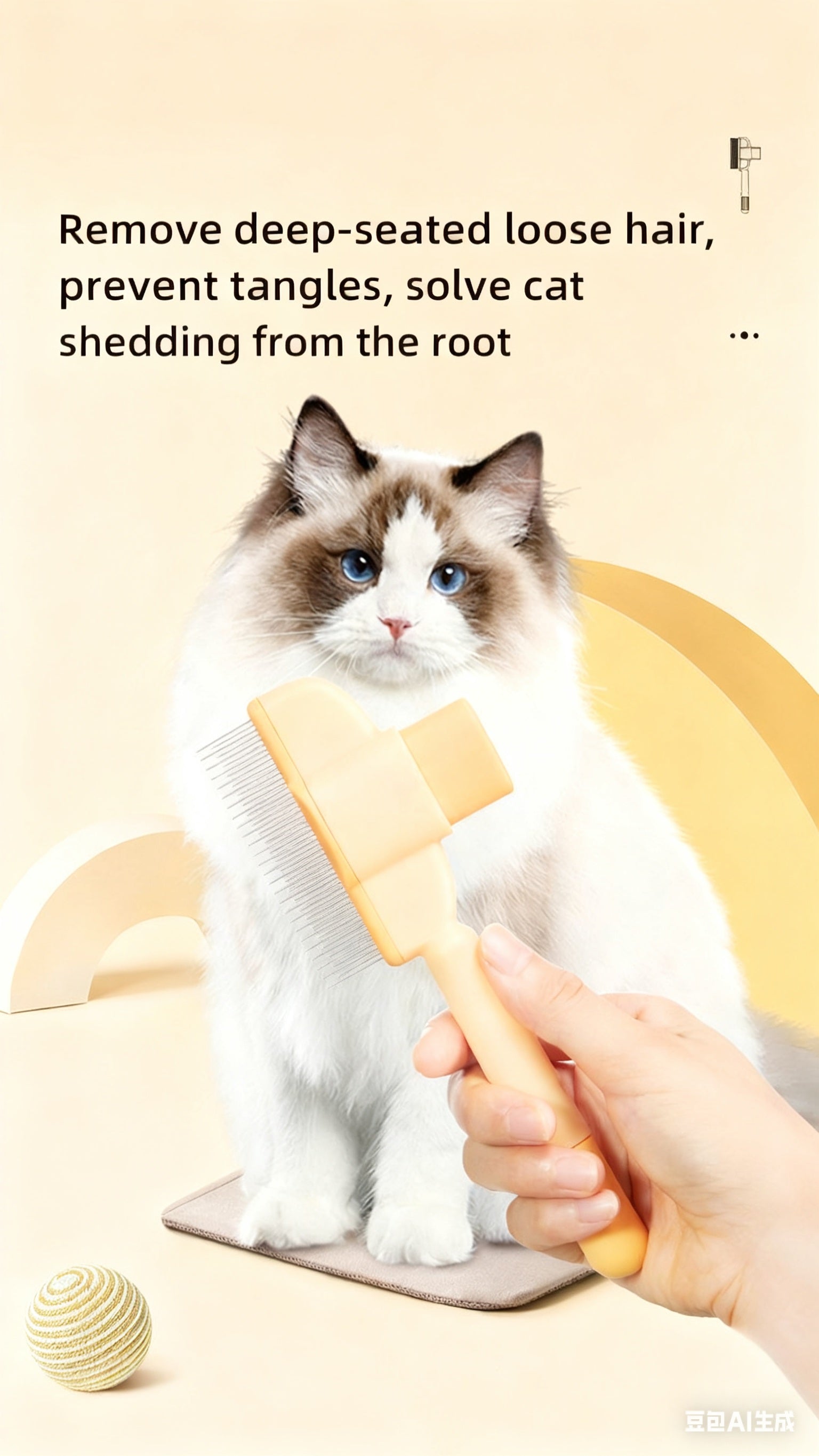 One-button Self-cleaning Comb